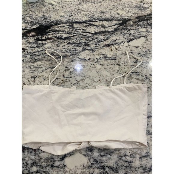 superdown Estelle Knot Crop Top in White Size Small - Picture 9 of 9